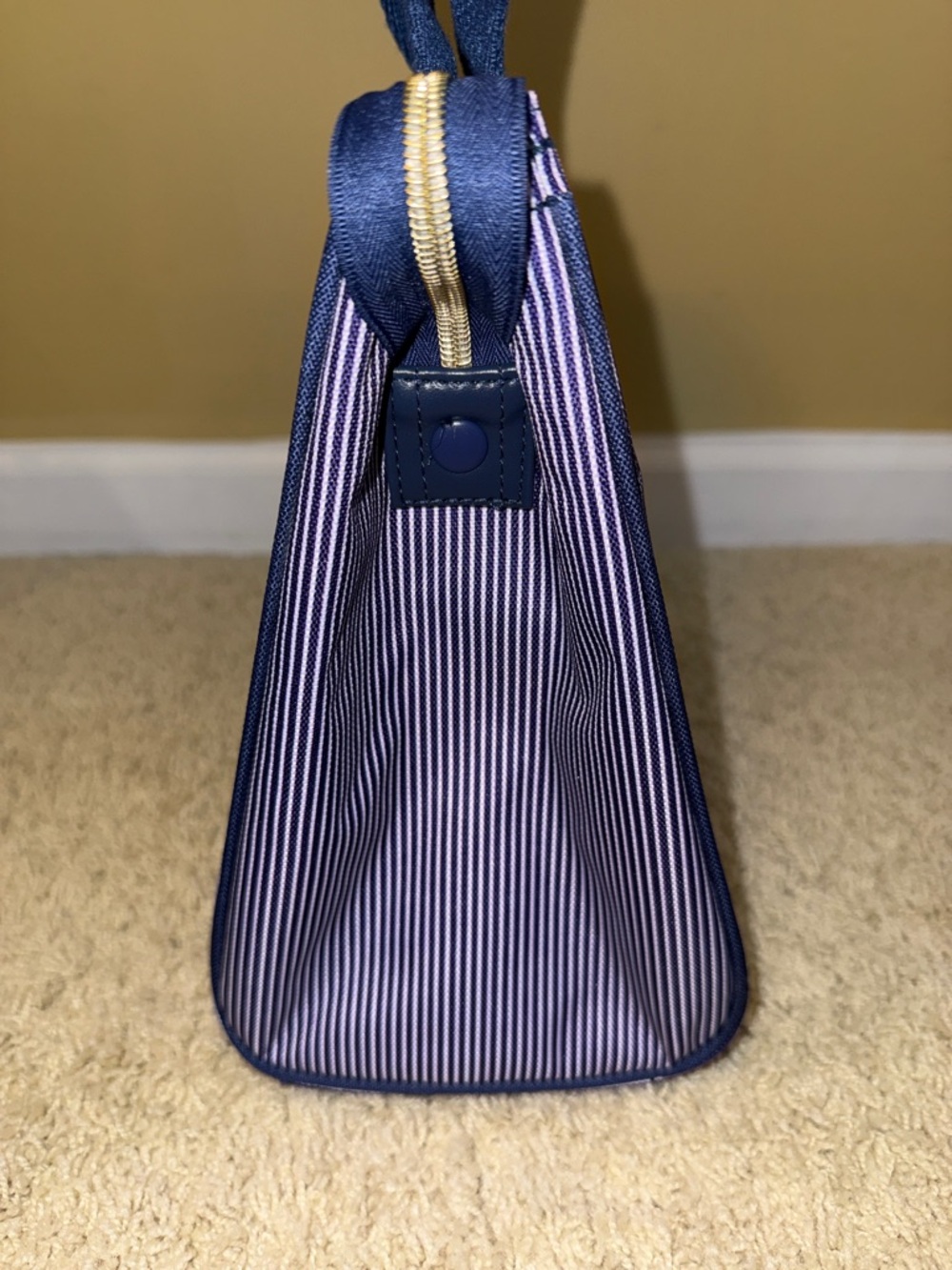 kate spade Navy and White Pinstripe Lunch Bag - Picture 6 of 13